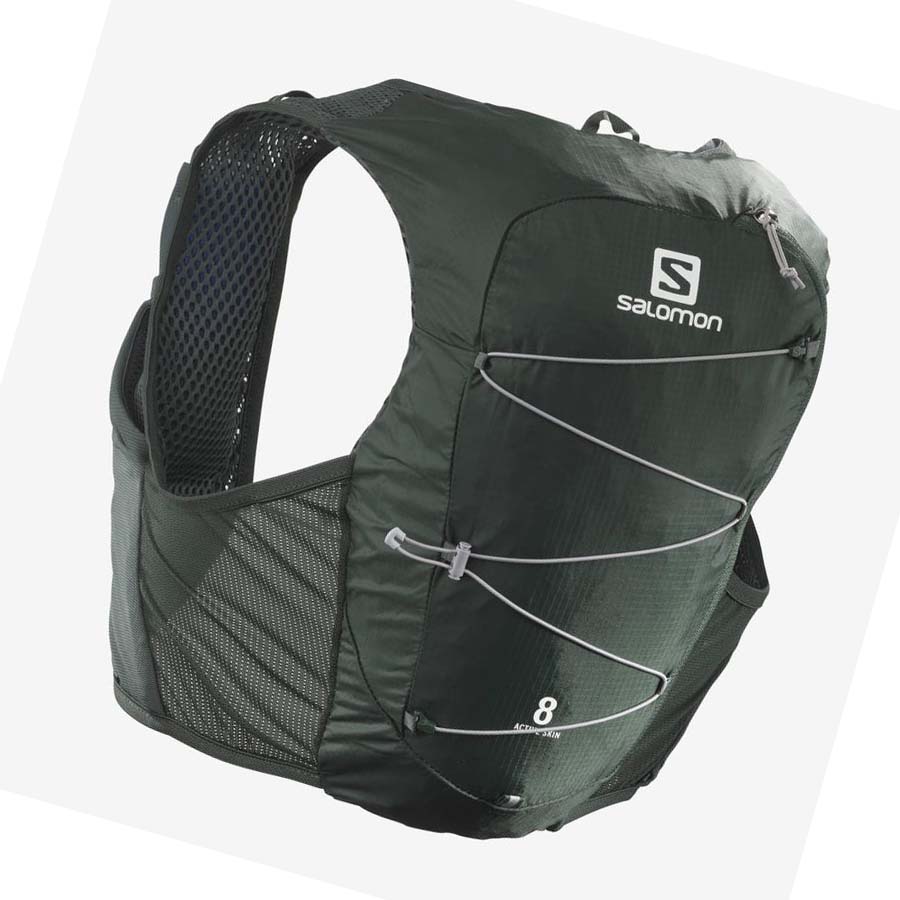 Salomon ACTIVE SKIN 8 Erkek Running Packs Zeytin Yeşili | TR 3089LIS